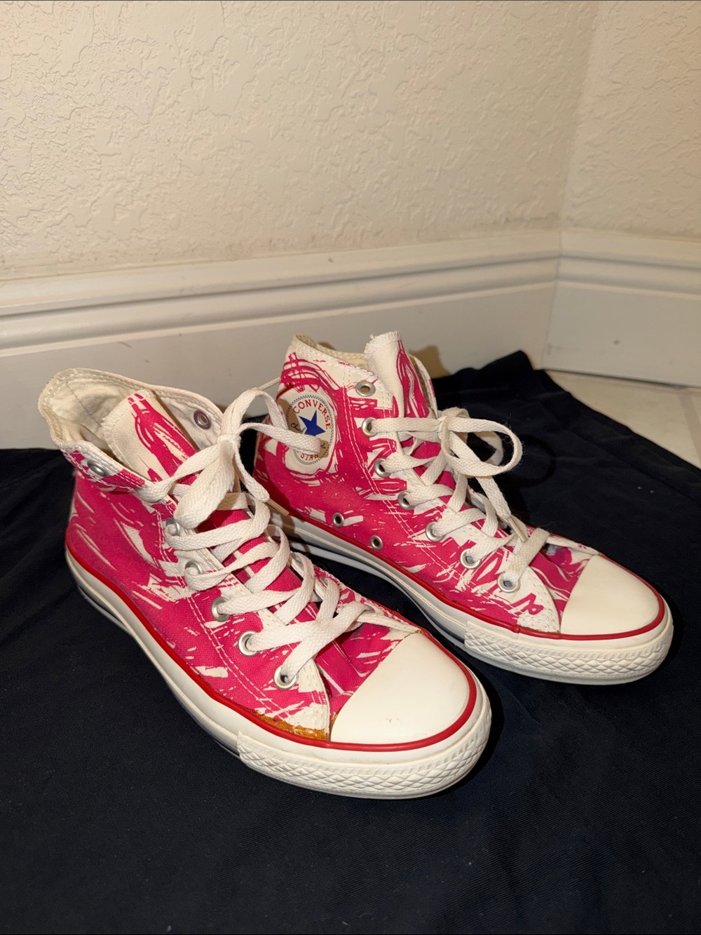 Converse High Top Sneakers - Hot Pink with White Accents
